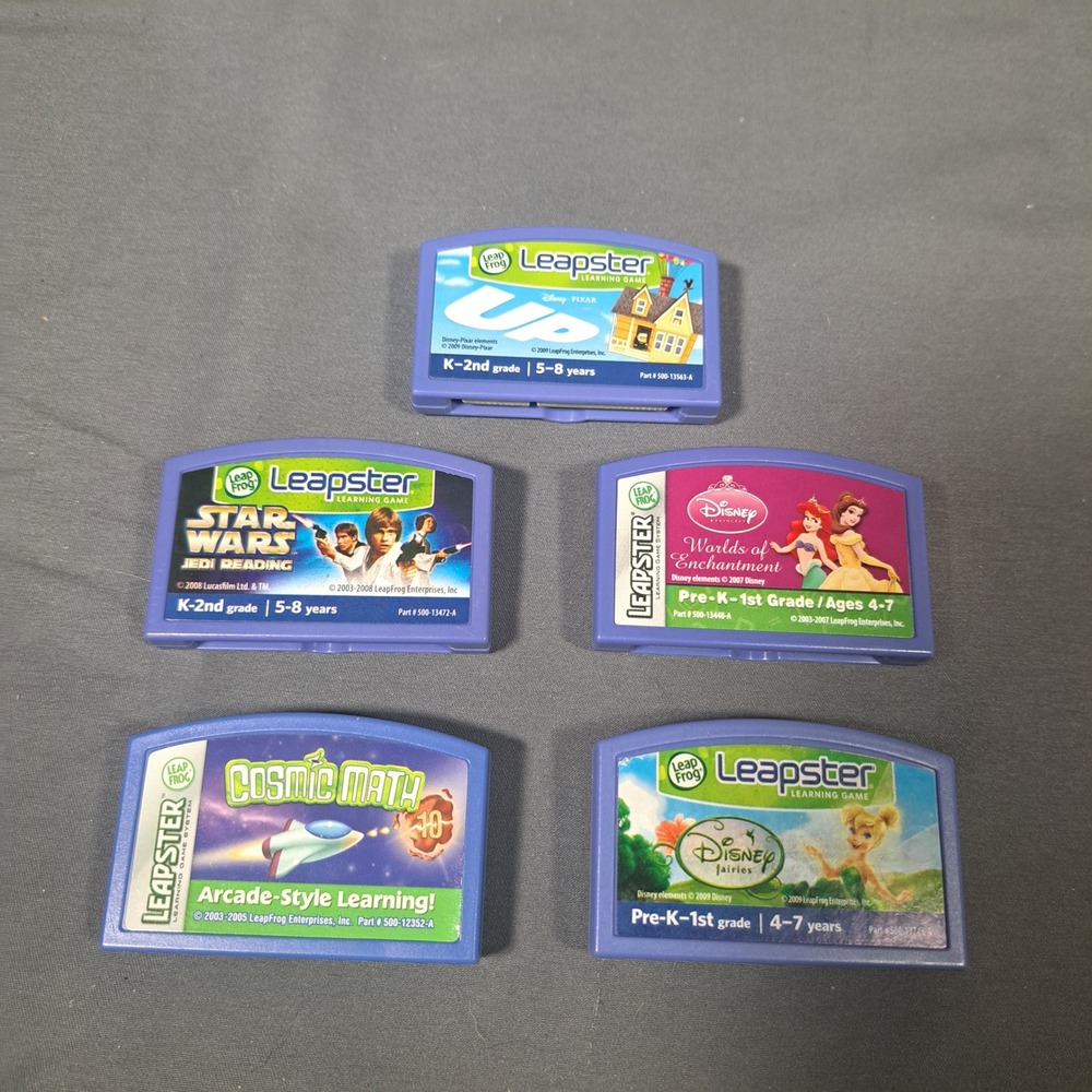 LeapFrog Leapster Learning Game Lot 5 Disney Star Wars Up Math Kids Educational